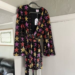 Buddy Love Sequin Wrap Dress